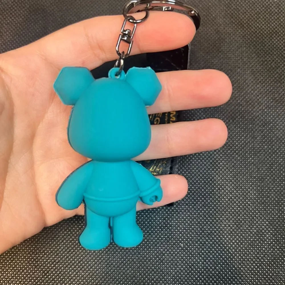 Green Cyberpunk Bear Keychain with Strap - Picture 4 of 5